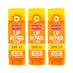 O'Keeffe's Lip Repair SPF 35 balm stick provides long-lasting hydration with sun protection.