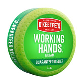 O'Keeffe's Working Hands en tarro muestra crema concentrada para manos extremadamente secas