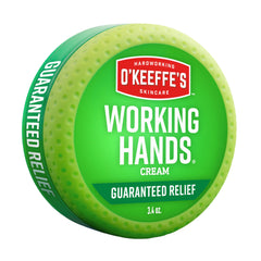 O'Keeffe's Working Hands en tarro muestra crema concentrada para manos extremadamente secas
