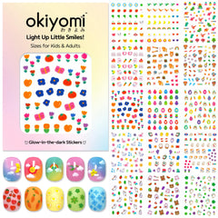 Okiyomi kids pack shot nail stickers for quick, colorful nail art on small nails.