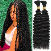 OKVOKV water-wave hair 16-inch bundle, soft curls, natural shine for boho braids