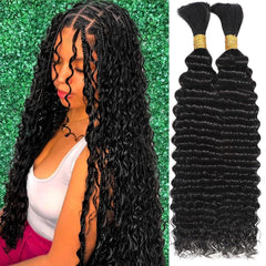 OKVOKV water-wave hair 16-inch bundle, soft curls, natural shine for boho braids