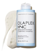 Olaplex 4C bottle pour demonstrates deep cleansing for buildup removal and brighter color.
