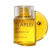 Olaplex No. 7 Bonding Oil bottle showing concentrated shine boost for all hair types.