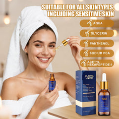 Gotero de Olavita Liquid mostrando dosificación precisa para nutrición cutánea.