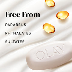 Olay Beauty Bar, dermatologist-tested for gentle cleansing.