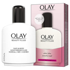 Olay Beauty Fluid Regular 100ml lista para uso, absorción rápida en piel.