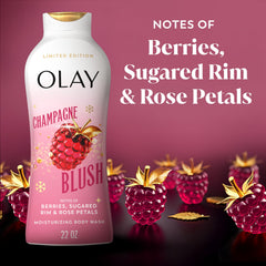 Creamy foam from Olay Champagne Blush cleanses while delivering moisture.