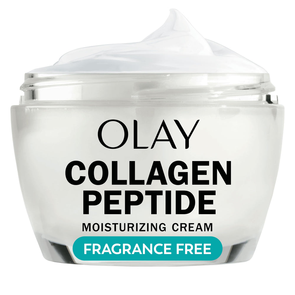 OLAY Collagen Peptide Cream bottle for daily hydration.