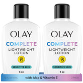 Olay Complete Lotion SPF 15 2-pack front view showing daily sun protection