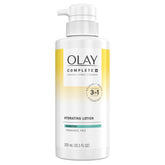 Olay Complete+ loción sin fragancia en frasco, hidratación diaria para todo tipo de piel.