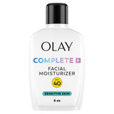 Olay Complete+ SPF40 bottle front showing daily sun protection and hydration
