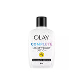 Olay Complete SPF 15 face moisturizer bottle shown for daily sun protection and hydration.