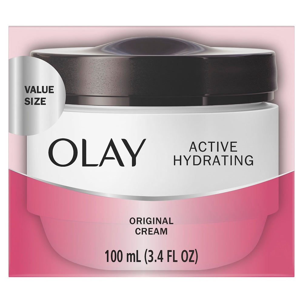 Olay Crema Hidratante Activa en frasco para hidratación de 48 horas.