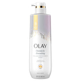 Olay Cuidado Corporal: botella vertiendo para limpieza lujosa y suave