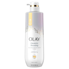 Olay Cuidado Corporal: botella vertiendo para limpieza lujosa y suave