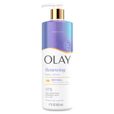 Olay Cuidado corporal, botella de loción retinol para piel más suave.