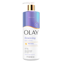 Olay Cuidado corporal, botella de loción retinol para piel más suave.