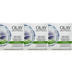 OLAY Daily Gentle Clean Cloths pack front, fragrance-free cleanse for sensitive skin.
