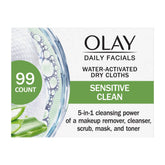 Olay Eye Makeup Remover Wipes packaging close-up; gentle, effective cleansing for sensitive eyes