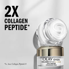 Aplicación manual con Olay Eyes Collagen Peptide 24 MAX para precisión