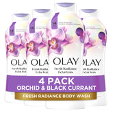 Olay Fresh Outlast Orchid & Black Currant bottle with hydrating daily cleanse.