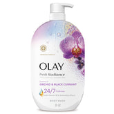 Olay Fresh Radiance botella vertido experiencia suave y refrescante en la ducha