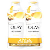 Olay Ultra Humedad Jabon Cuerpo en botella, piel suave e hidratada.