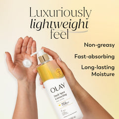 Olay Loción Corporal en aplicación diaria para hidratación duradera