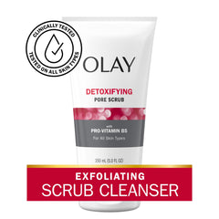 Olay Regenerist Desintoxicante Exfoliante, poros visiblemente más claros.