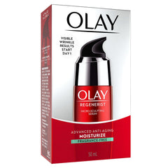 Olay Regenerist Micro-Sculpting Serum dispenser showing quick application.