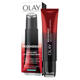 Olay Regenerist Neck and Face Roller packaging showcases premium anti-aging care.