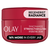 Olay Regenerist Radiance Niacinamide jar showing hydrating cream for daily use
