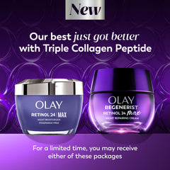 Closeup of Olay Regenerist Retinol24 Max jar highlights fragrance-free, non-greasy texture