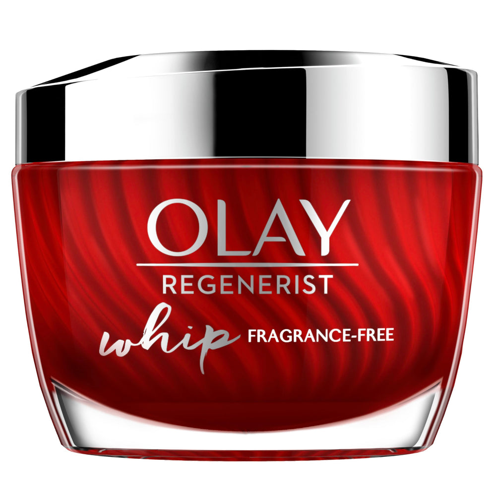 Olay Regenerist Whip cream-to-liquid transformation for fast absorption.