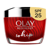 Olay Regenerist Whip con SPF25, crema solar de textura ligera para piel suave y protegida.
