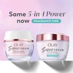 Texture swirl of Olay Super Cream—quick absorption for a smooth finish.