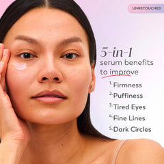 Close-up of Olay Super Eye Serum texture showing silky hydration