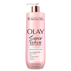 Olay Super Serum Cuerpo: botella frontal, hidratación duradera