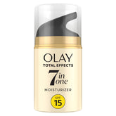 OLAY Total Effects bottle showing SPF 15 for daily anti-aging protection