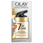 Olay Total Effects SPF 30 moisturizer bottle highlighting hydrating protection for dry skin