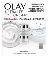 Olay Ultimate Niacinamide Eye Cream tube application for smooth, hydrated under-eye skin.