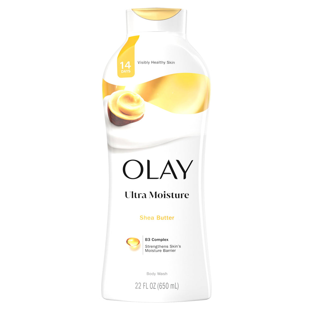 Olay Ultra Moisture Body Wash bottle with creamy lather for hydrated skin