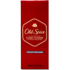 Old Spice after shave lotion classic bottle for refreshed skin.