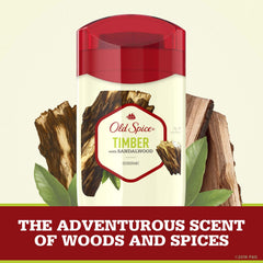 Old Spice Timber with Sandalwood packaging emphasizes 3 oz size in a pack.