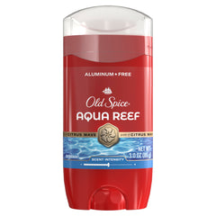 Old Spice Aqua Reef deodorant bottle front showing bold freshness promise