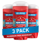 Old Spice Aqua Reef deodorant bottle showing 24/7 odor protection feature.