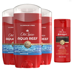 Old Spice Aqua Reef desodorante para hombres con aroma cítrico y ciprés, frescura todo el día.
