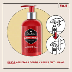 Open Old Spice Beard Lineup kit highlighting the beard wash.