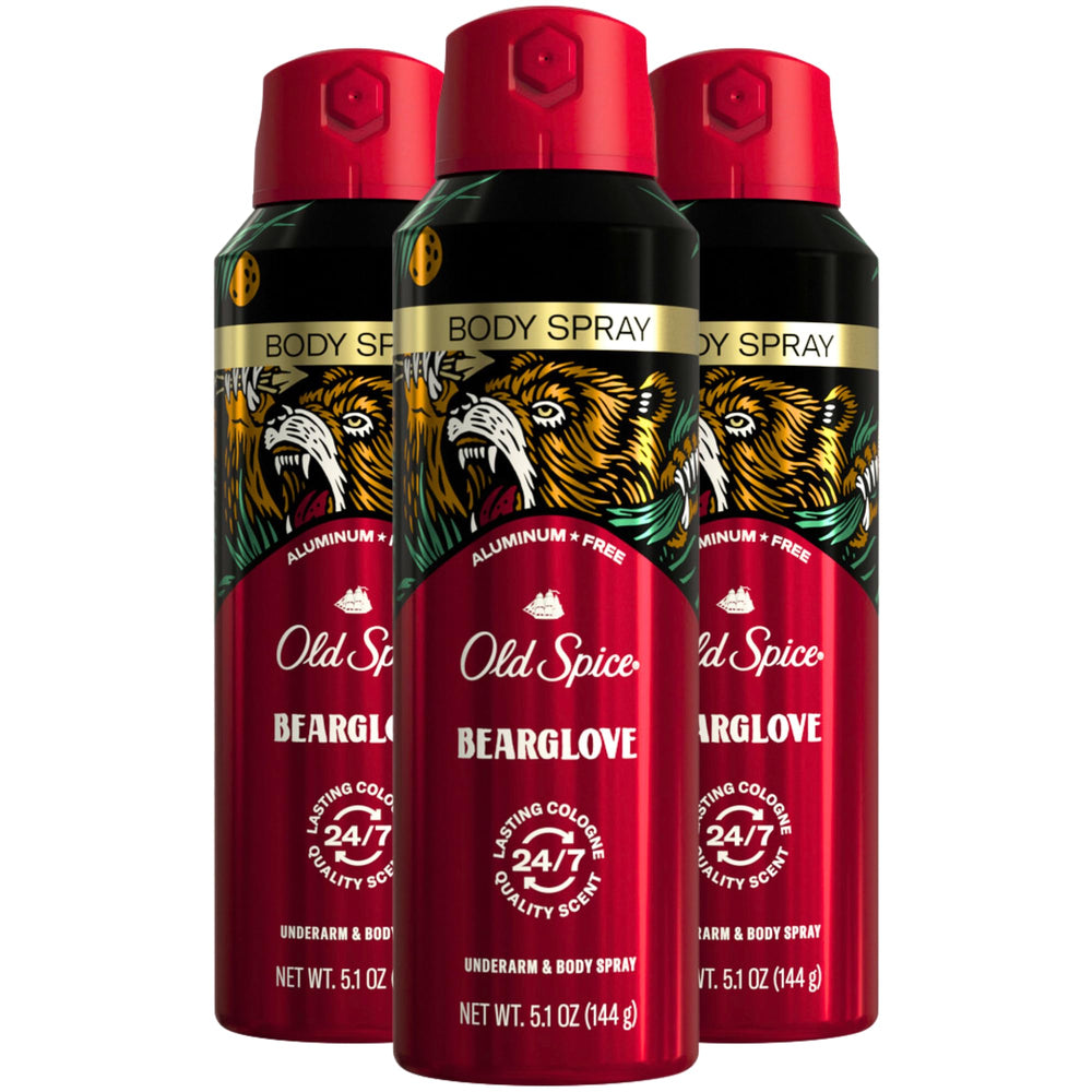 Old Spice Bearglove bottle front view highlighting a bold daily fragrance